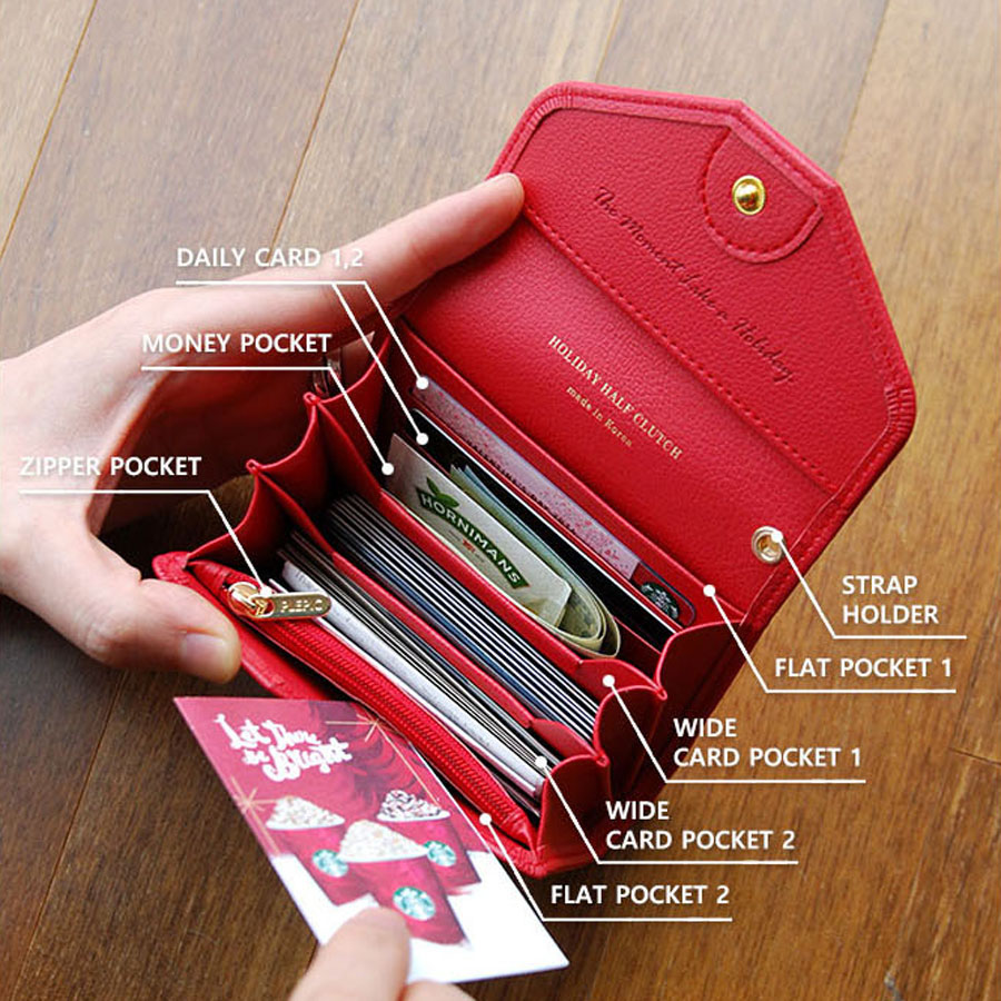 PLEPIC - Holiday Half Clutch - Womens&#39; Mini Half Size Wallet Card Holder